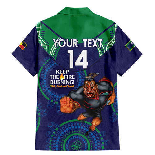 Custom NRL Warriors NAIDOC Week Family Matching Mermaid Dress and Hawaiian Shirt Keep The Fire Burning Indigenous Art