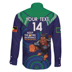 Custom NRL Warriors NAIDOC Week Family Matching Mermaid Dress and Hawaiian Shirt Keep The Fire Burning Indigenous Art