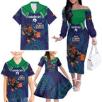 Custom NRL Warriors NAIDOC Week Family Matching Off The Shoulder Long Sleeve Dress and Hawaiian Shirt Keep The Fire Burning Indigenous Art