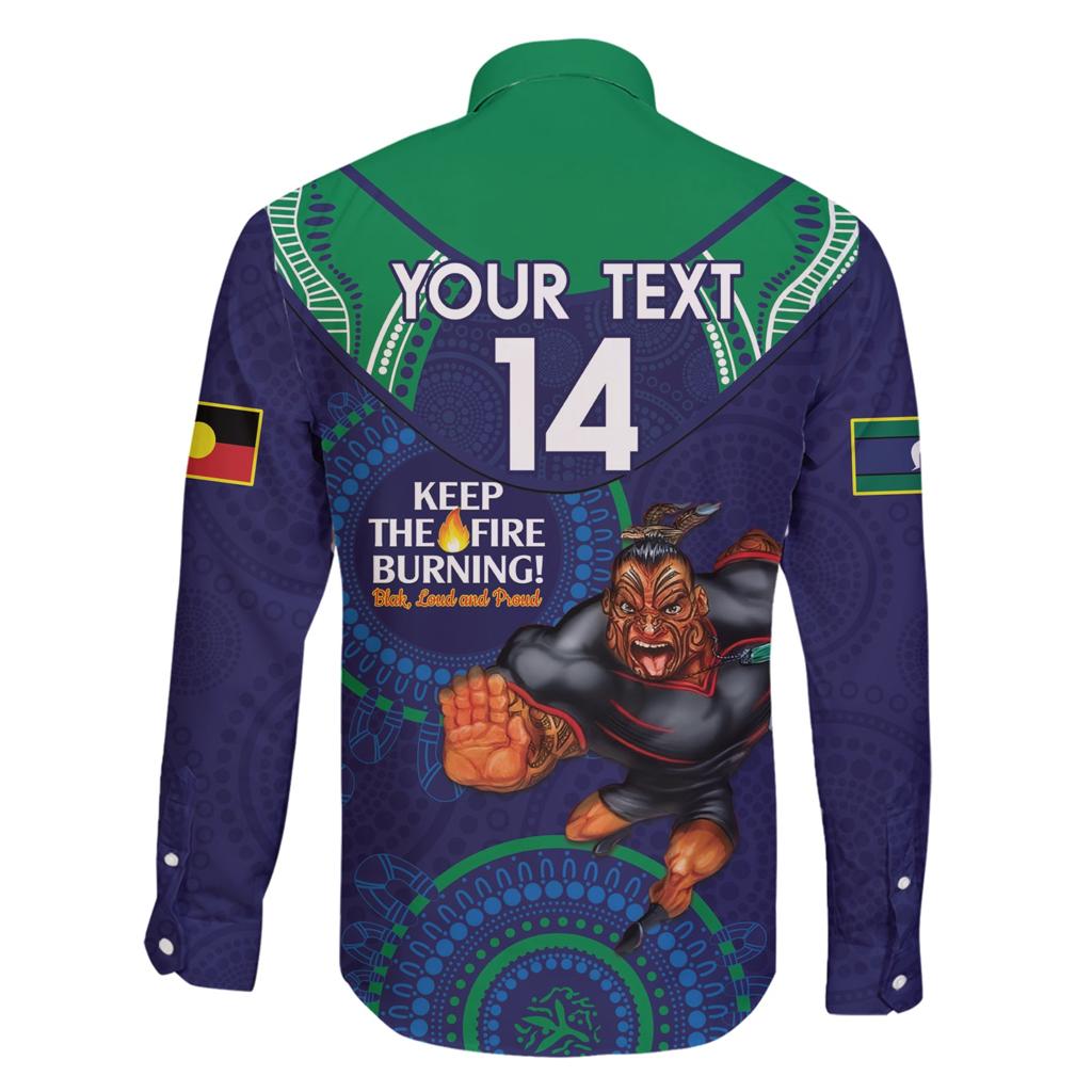 Custom NRL Warriors NAIDOC Week Family Matching Short Sleeve Bodycon Dress and Hawaiian Shirt Keep The Fire Burning Indigenous Art
