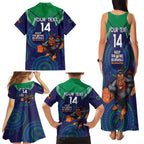 Custom NRL Warriors NAIDOC Week Family Matching Tank Maxi Dress and Hawaiian Shirt Keep The Fire Burning Indigenous Art