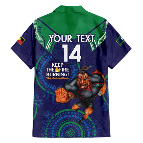 Custom NRL Warriors NAIDOC Week Family Matching Tank Maxi Dress and Hawaiian Shirt Keep The Fire Burning Indigenous Art