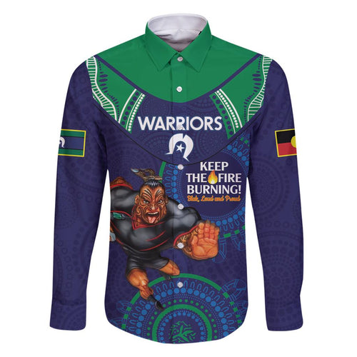 Custom NRL Warriors NAIDOC Week Family Matching Tank Maxi Dress and Hawaiian Shirt Keep The Fire Burning Indigenous Art