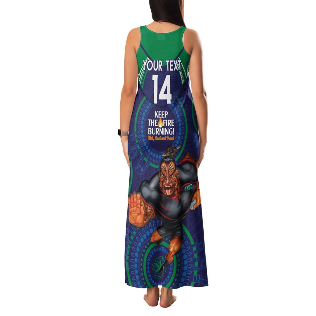 Custom NRL Warriors NAIDOC Week Family Matching Tank Maxi Dress and Hawaiian Shirt Keep The Fire Burning Indigenous Art