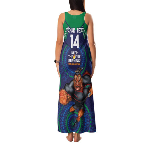 Custom NRL Warriors NAIDOC Week Family Matching Tank Maxi Dress and Hawaiian Shirt Keep The Fire Burning Indigenous Art