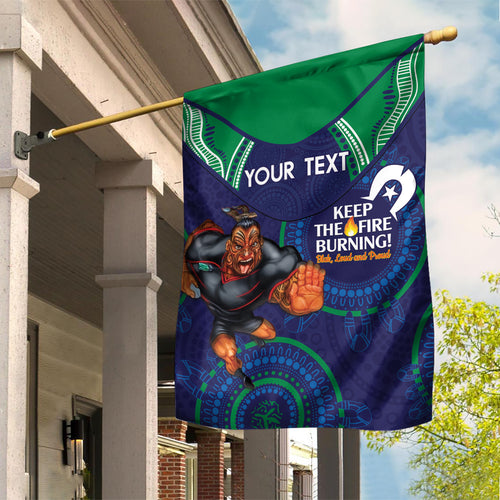 Custom NRL Warriors NAIDOC Week Garden Flag Keep The Fire Burning Indigenous Art