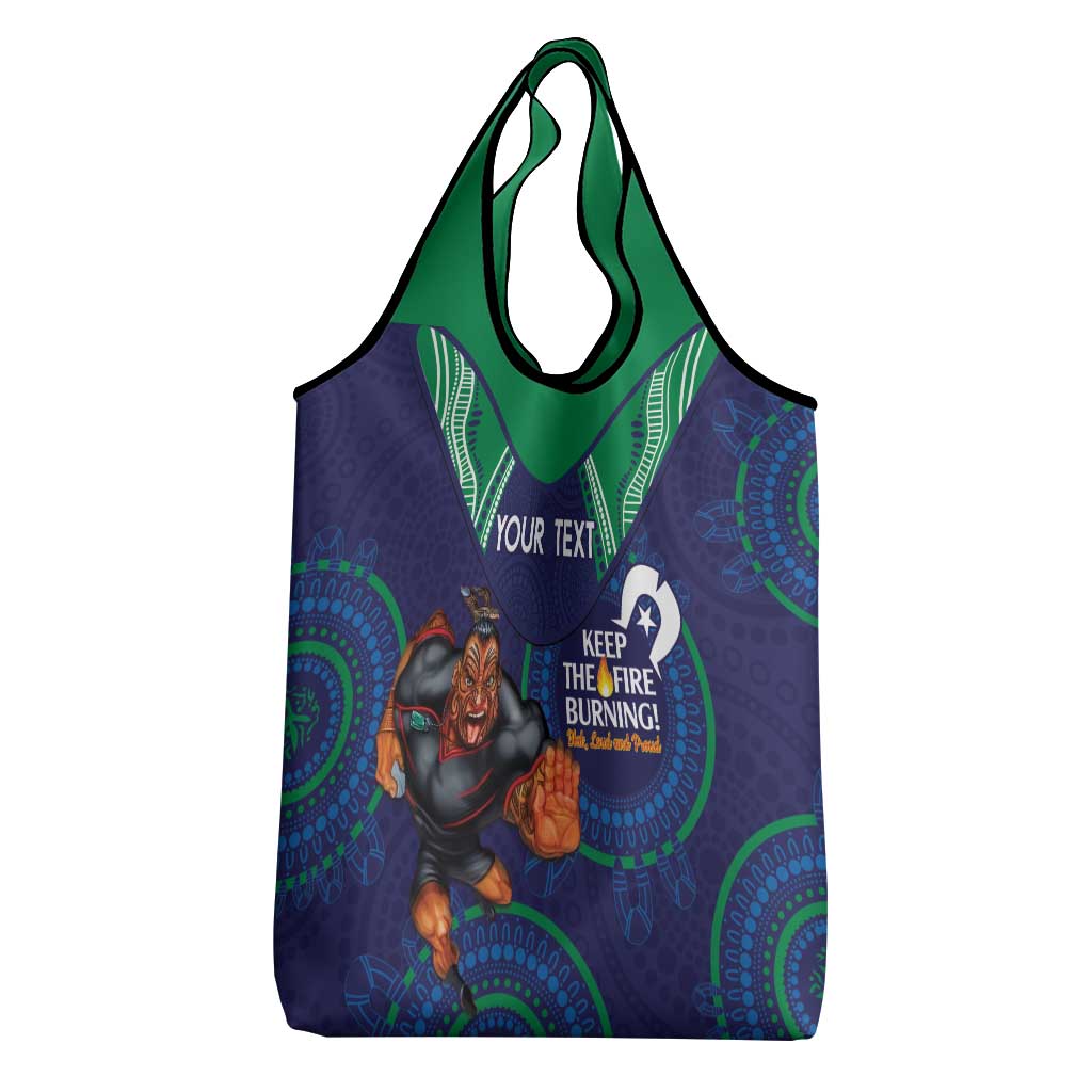 Custom NRL Warriors NAIDOC Week Grocery Bag Keep The Fire Burning Indigenous Art