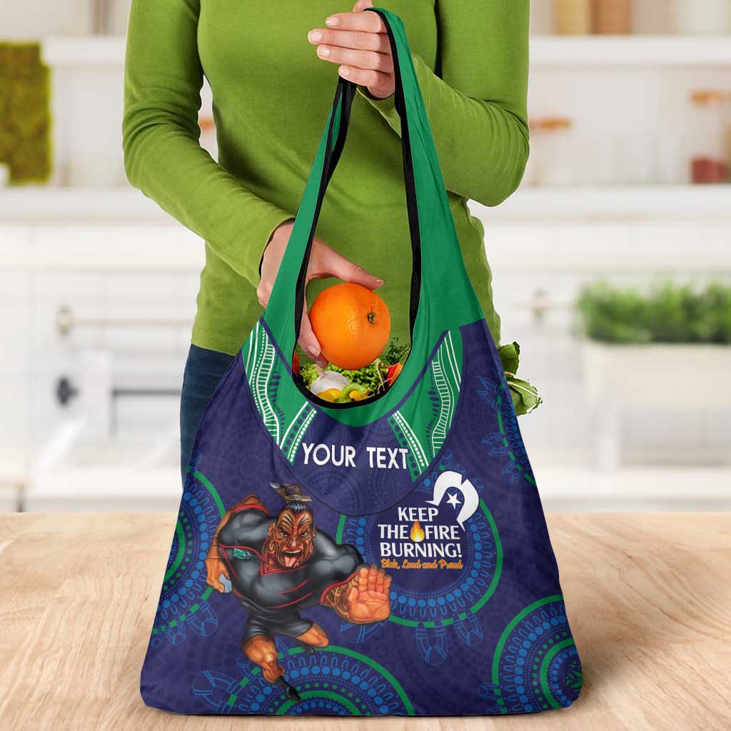 Custom NRL Warriors NAIDOC Week Grocery Bag Keep The Fire Burning Indigenous Art