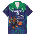 Custom NRL Warriors NAIDOC Week Hawaiian Shirt Keep The Fire Burning Indigenous Art