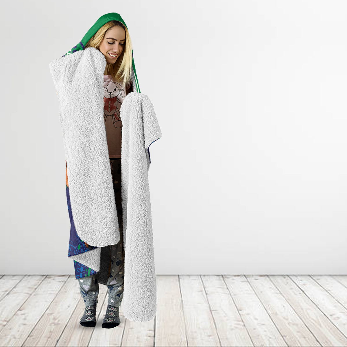 Custom NRL Warriors NAIDOC Week Hooded Blanket Keep The Fire Burning Indigenous Art