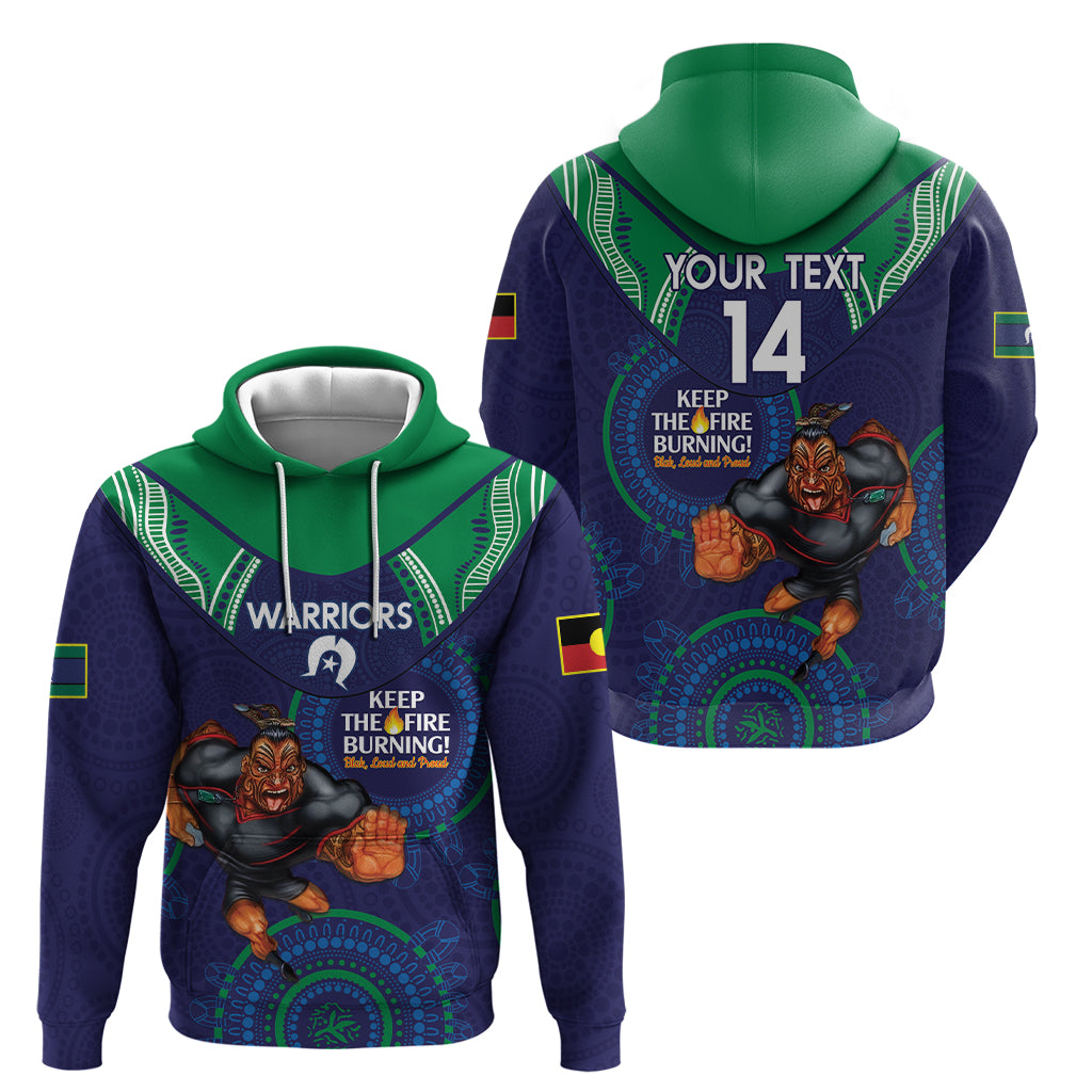 Custom NRL Warriors NAIDOC Week Hoodie Keep The Fire Burning Indigenous Art