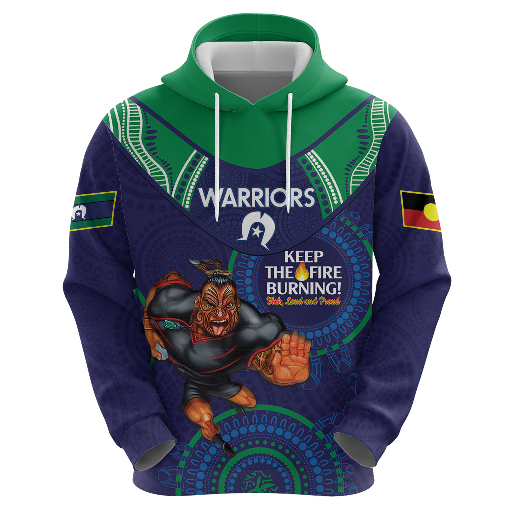 Custom NRL Warriors NAIDOC Week Hoodie Keep The Fire Burning Indigenous Art
