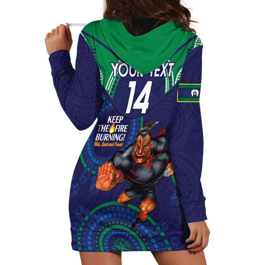 Custom NRL Warriors NAIDOC Week Hoodie Dress Keep The Fire Burning Indigenous Art