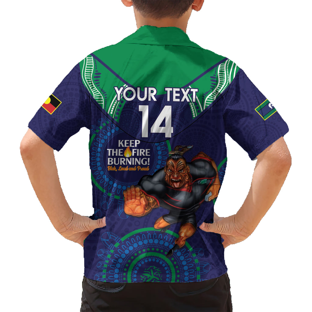 Custom NRL Warriors NAIDOC Week Kid Hawaiian Shirt Keep The Fire Burning Indigenous Art