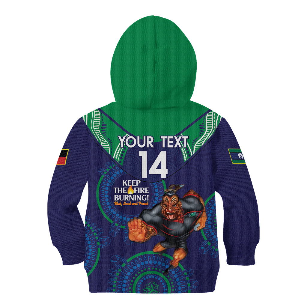Custom NRL Warriors NAIDOC Week Kid Hoodie Keep The Fire Burning Indigenous Art