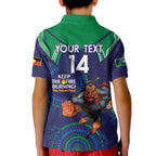 Custom NRL Warriors NAIDOC Week Kid Polo Shirt Keep The Fire Burning Indigenous Art
