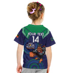 Custom NRL Warriors NAIDOC Week Kid T Shirt Keep The Fire Burning Indigenous Art