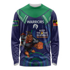 Custom NRL Warriors NAIDOC Week Long Sleeve Shirt Keep The Fire Burning Indigenous Art