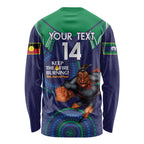 Custom NRL Warriors NAIDOC Week Long Sleeve Shirt Keep The Fire Burning Indigenous Art