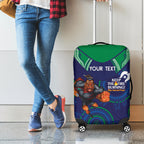 Custom NRL Warriors NAIDOC Week Luggage Cover Keep The Fire Burning Indigenous Art