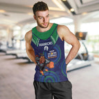 Custom NRL Warriors NAIDOC Week Men Tank Top Keep The Fire Burning Indigenous Art