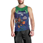 Custom NRL Warriors NAIDOC Week Men Tank Top Keep The Fire Burning Indigenous Art