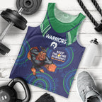 Custom NRL Warriors NAIDOC Week Men Tank Top Keep The Fire Burning Indigenous Art