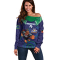 Custom NRL Warriors NAIDOC Week Off Shoulder Sweater Keep The Fire Burning Indigenous Art