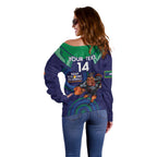 Custom NRL Warriors NAIDOC Week Off Shoulder Sweater Keep The Fire Burning Indigenous Art