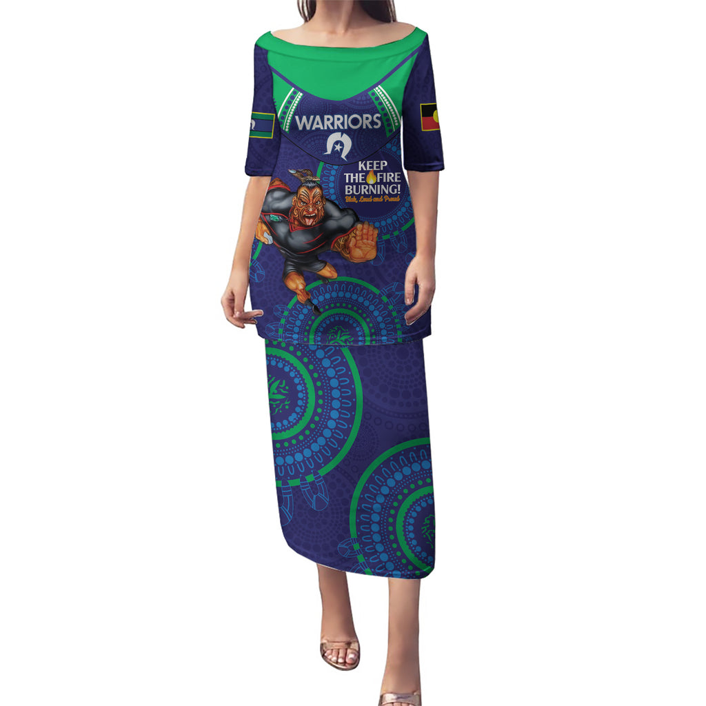 Custom NRL Warriors NAIDOC Week Puletasi Keep The Fire Burning Indigenous Art