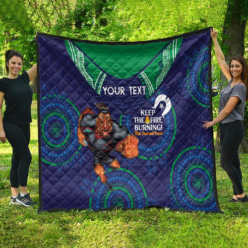 Custom NRL Warriors NAIDOC Week Quilt Keep The Fire Burning Indigenous Art