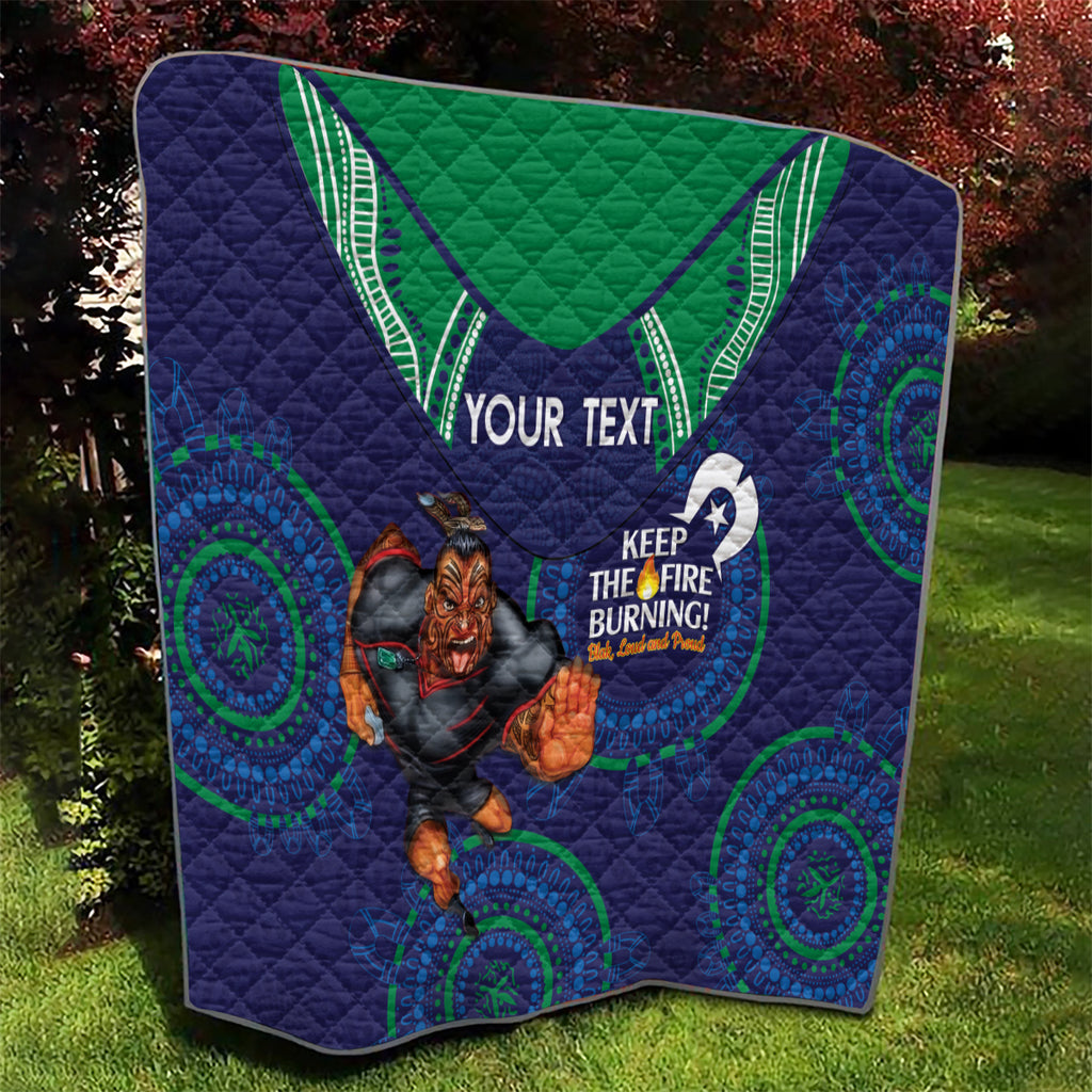 Custom NRL Warriors NAIDOC Week Quilt Keep The Fire Burning Indigenous Art