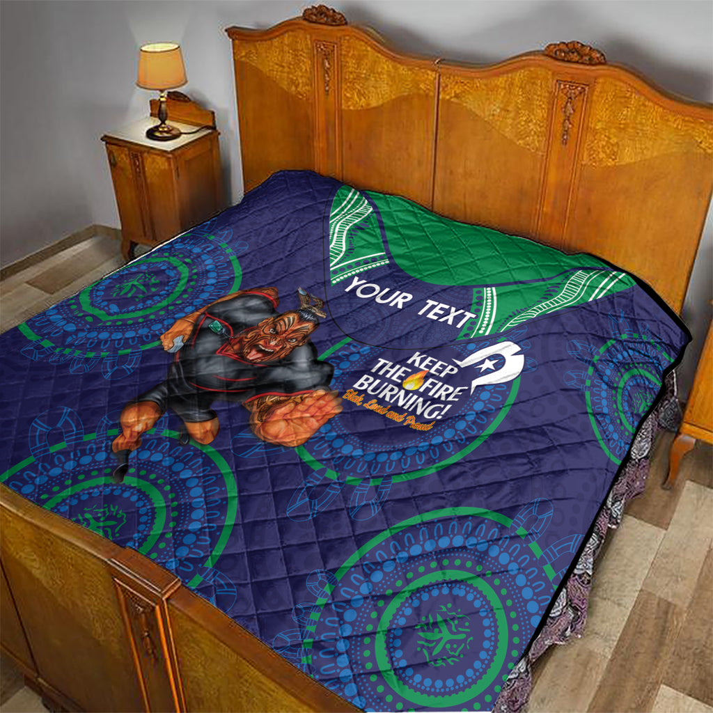 Custom NRL Warriors NAIDOC Week Quilt Keep The Fire Burning Indigenous Art