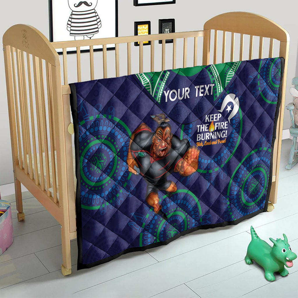 Custom NRL Warriors NAIDOC Week Quilt Keep The Fire Burning Indigenous Art