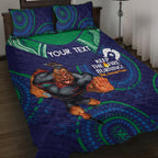 Custom NRL Warriors NAIDOC Week Quilt Bed Set Keep The Fire Burning Indigenous Art