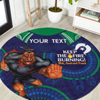 Custom NRL Warriors NAIDOC Week Round Carpet Keep The Fire Burning Indigenous Art