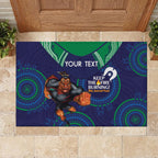 Custom NRL Warriors NAIDOC Week Rubber Doormat Keep The Fire Burning Indigenous Art