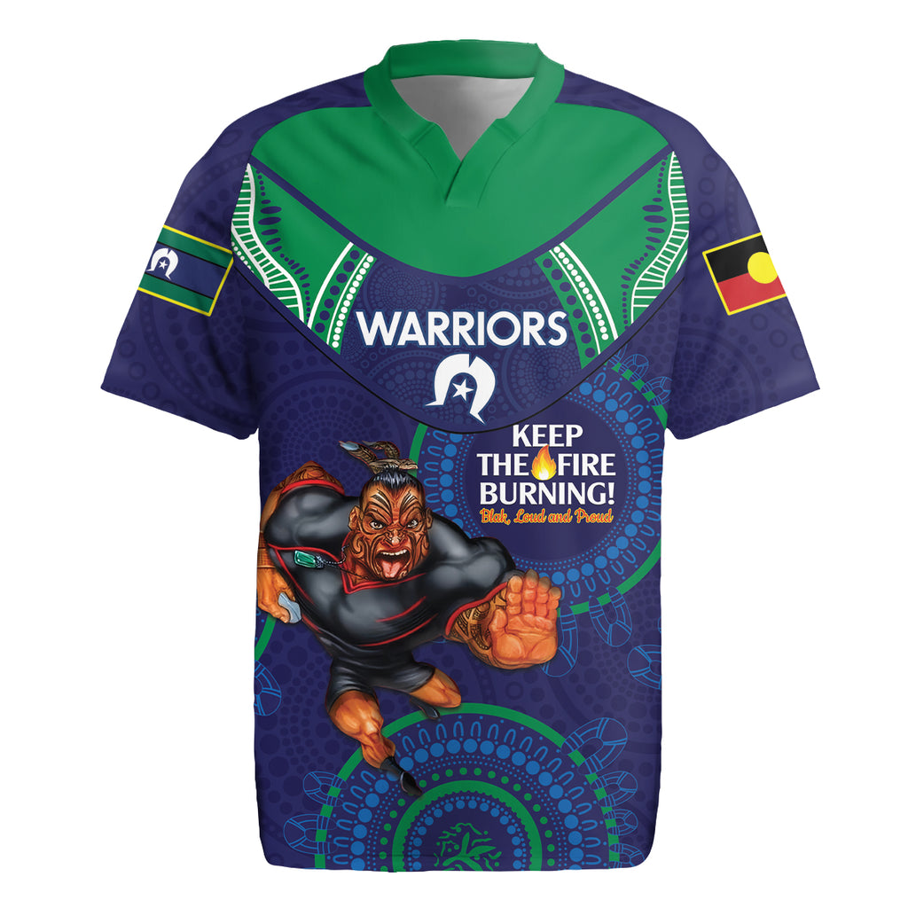 Custom NRL Warriors NAIDOC Week Rugby Jersey Keep The Fire Burning Indigenous Art