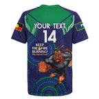 Custom NRL Warriors NAIDOC Week Rugby Jersey Keep The Fire Burning Indigenous Art