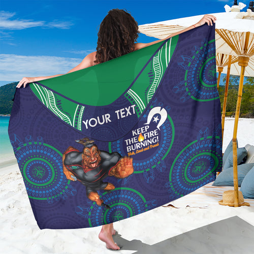 Custom NRL Warriors NAIDOC Week Sarong Keep The Fire Burning Indigenous Art