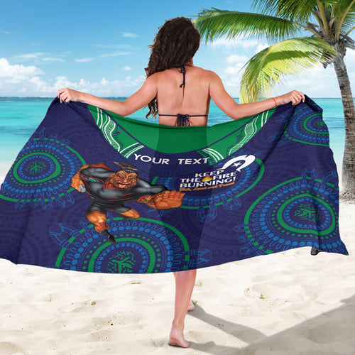 Custom NRL Warriors NAIDOC Week Sarong Keep The Fire Burning Indigenous Art