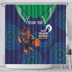Custom NRL Warriors NAIDOC Week Shower Curtain Keep The Fire Burning Indigenous Art