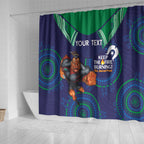 Custom NRL Warriors NAIDOC Week Shower Curtain Keep The Fire Burning Indigenous Art