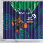 Custom NRL Warriors NAIDOC Week Shower Curtain Keep The Fire Burning Indigenous Art