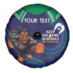 Custom NRL Warriors NAIDOC Week Spare Tire Cover Keep The Fire Burning Indigenous Art