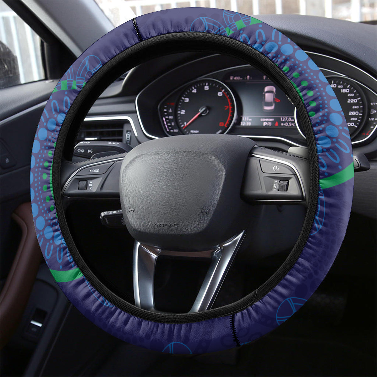 NRL Warriors NAIDOC Week Steering Wheel Cover Keep The Fire Burning Indigenous Art
