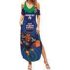 Custom NRL Warriors NAIDOC Week Summer Maxi Dress Keep The Fire Burning Indigenous Art