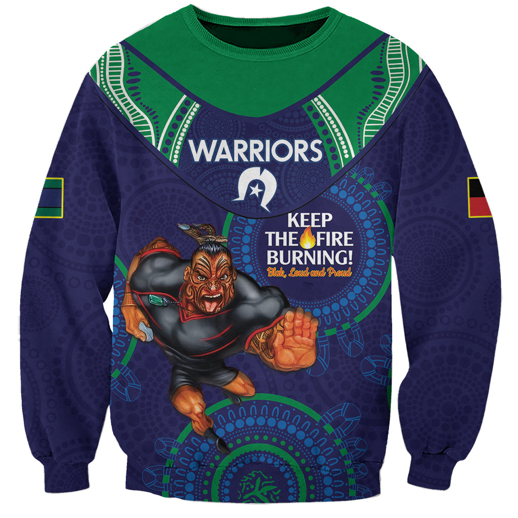 Custom NRL Warriors NAIDOC Week Sweatshirt Keep The Fire Burning Indigenous Art