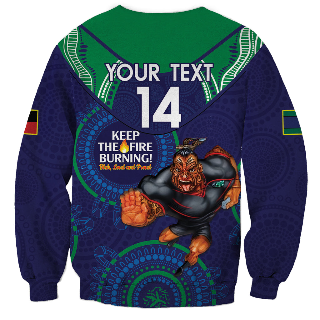 Custom NRL Warriors NAIDOC Week Sweatshirt Keep The Fire Burning Indigenous Art