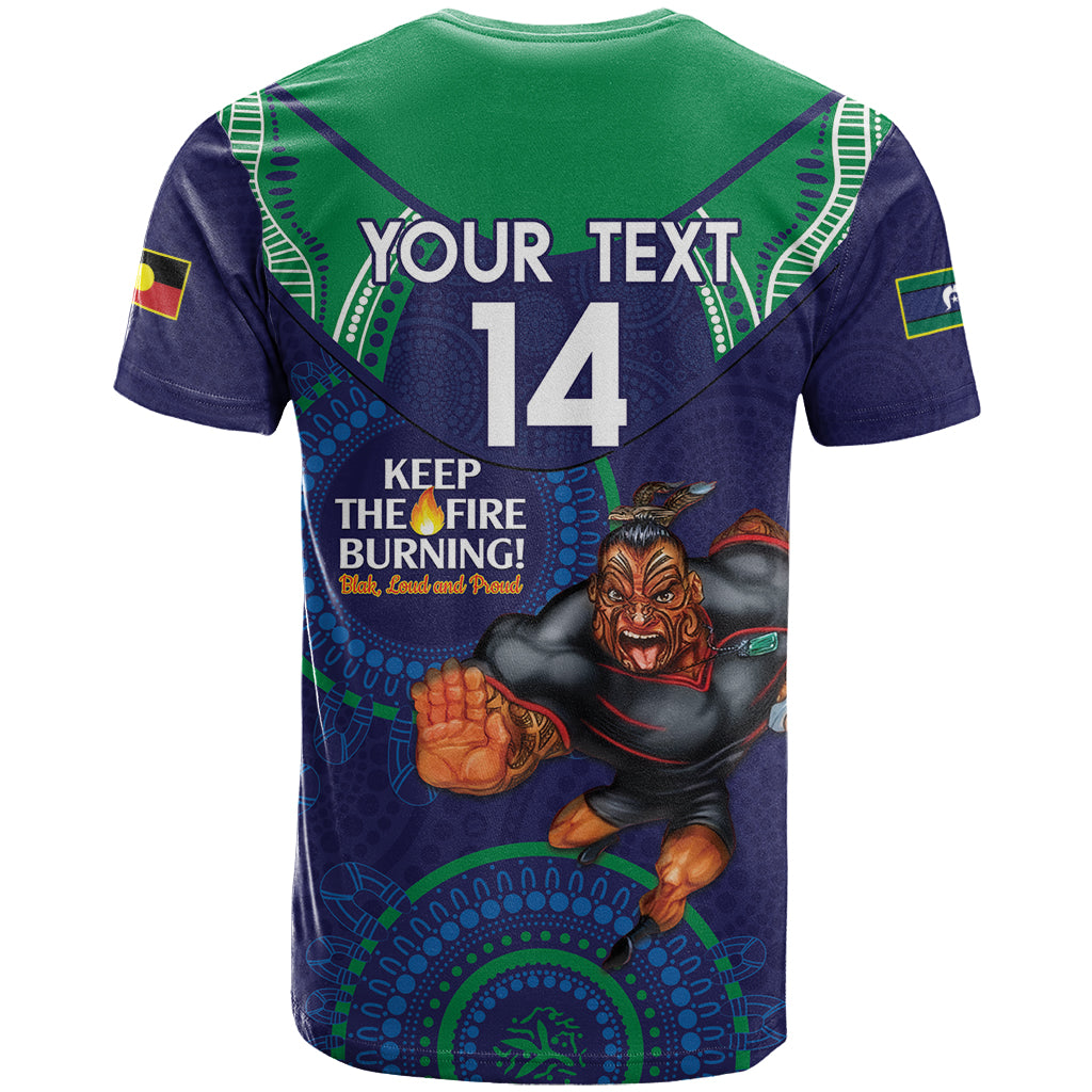 Custom NRL Warriors NAIDOC Week T Shirt Keep The Fire Burning Indigenous Art